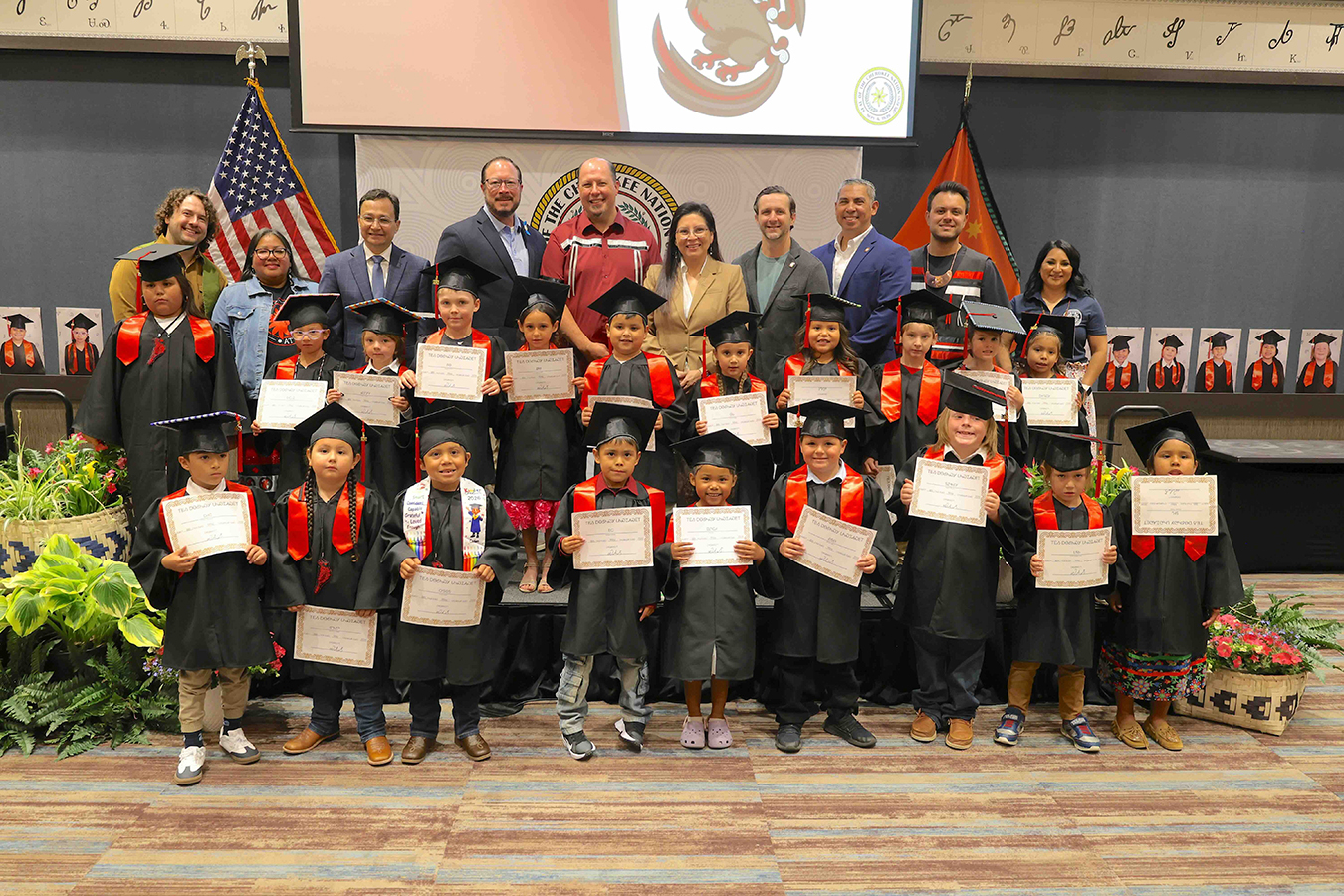 Cherokee Immersion School graduates Kindergarten and 8th grade classes