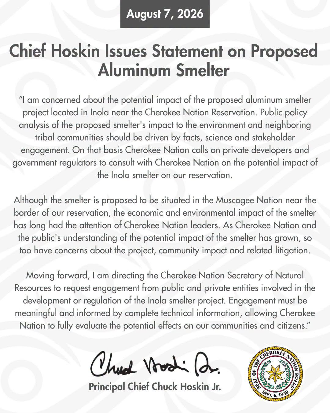 alum statement
